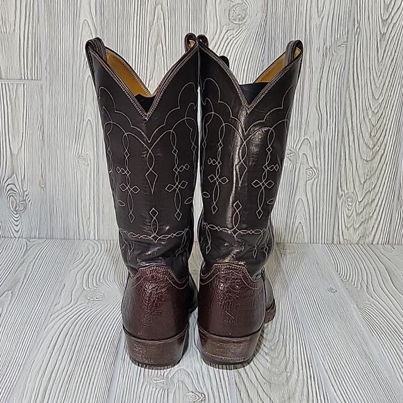 Justin Boots Style 8561 Brown Leather Pointed Toe Cowboy Western Boots - Picture 5 of 15